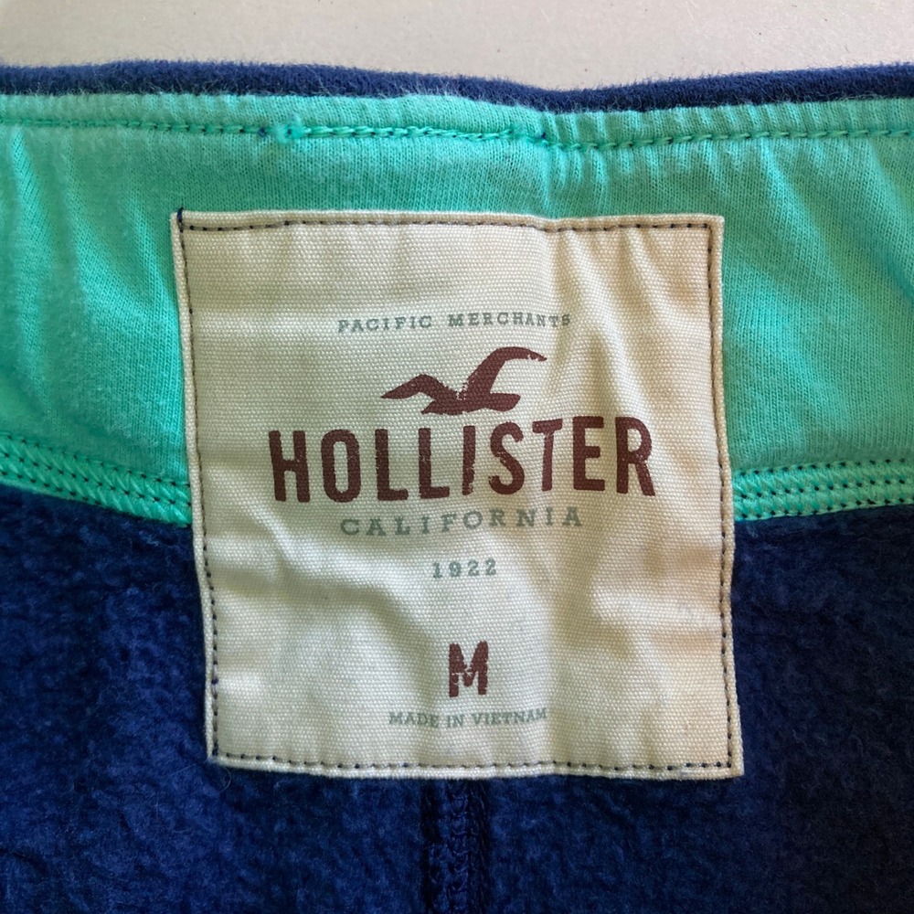 Hollister Embroidered Jogger Sweat Shorts Drawstring Blue Green Y2K (Size M) - Picture 7 of 11